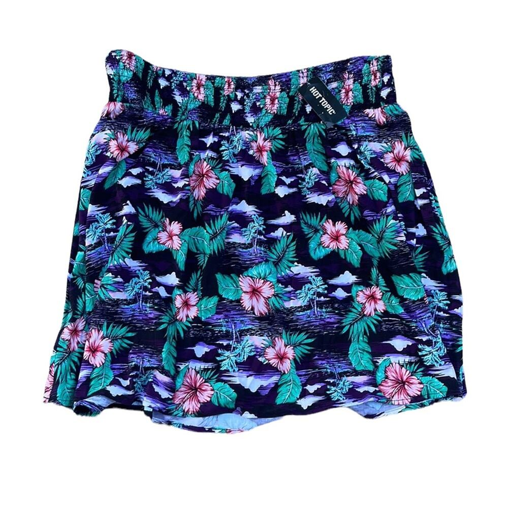 Hot Topic black floral skater mini skirt juniors size XXL NEW
